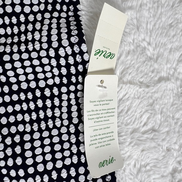 Aerie Women's Black White Polka Dot High Waisted Bikini Bottom XL Swimwear New - Picture 10 of 11